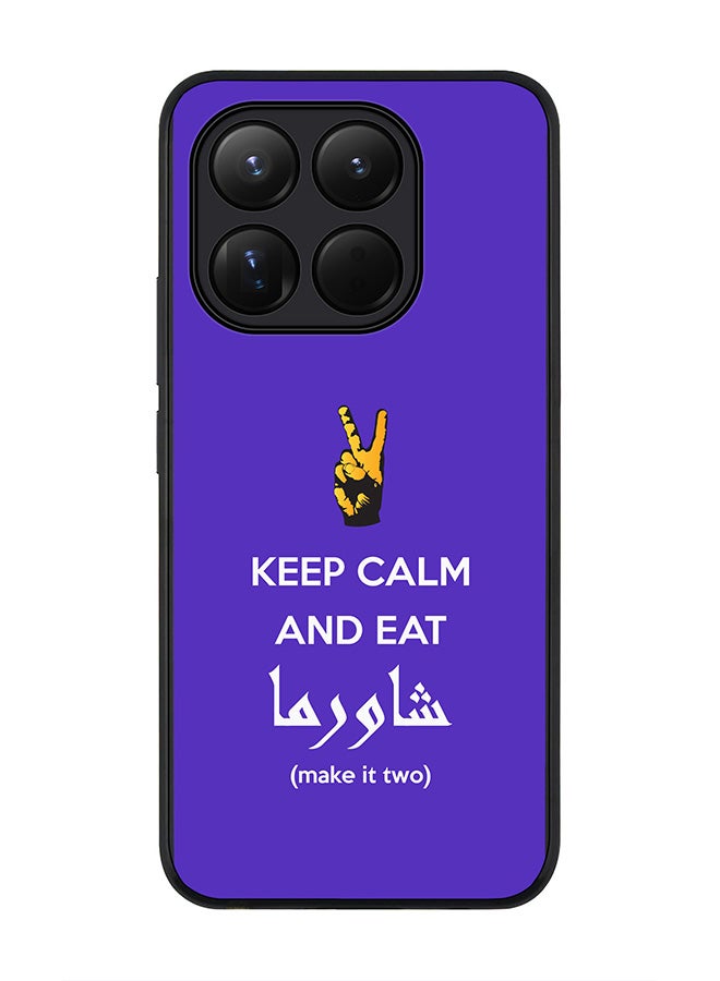 For Xiaomi 15T Case,Slim fit Camera Protection, Shockproof Thin Phone cover  - Keep Calm And Eat Shawarma (Blue)
